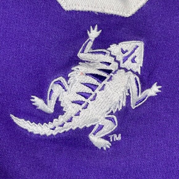 Vintage Men's TCU Hooded Sweatshirt Size XXL 2XL Embroidered Horned Frog Purple - Picture 3 of 8